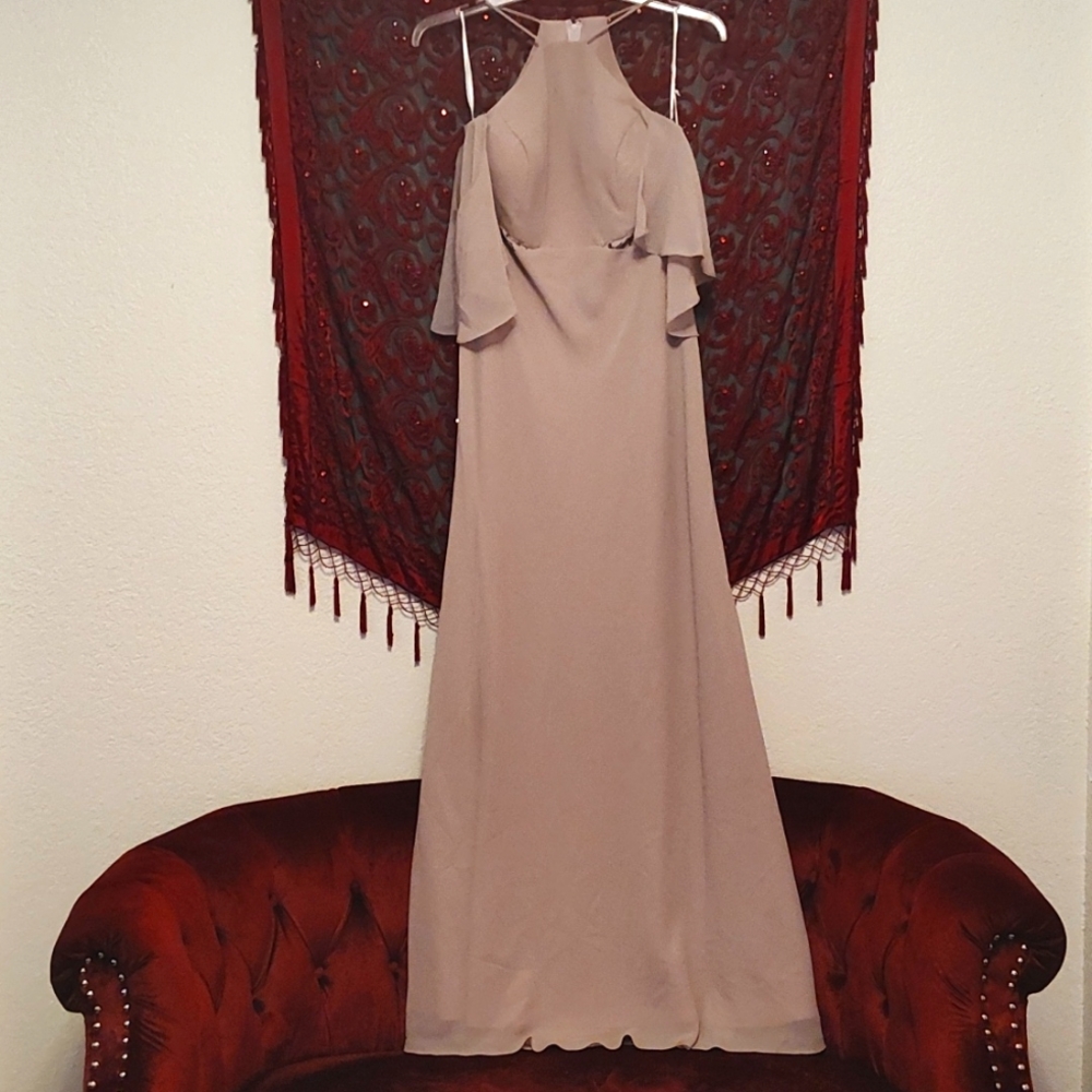 Christina Wu Bridesmaid Dress 22829 Color Taupe Size 14